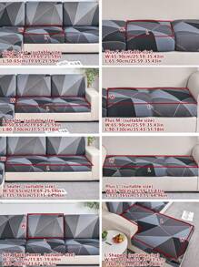 1 Tapa De Cojín De Sofá De Poliéster Con Estampado Geométrico, Funda De Sofá Extensible Antideslizante Para El Hogar Y Protección De Sofá