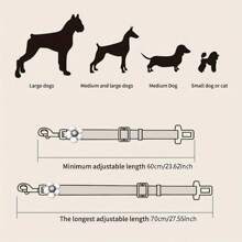 1pc Adjustable Pet Car Safety Belt With Cute Flower Charm - Durable Polyester, Hand Wash Only - Perfect For Dog & Cat Safety In Vehicles, Safety Belt Strap