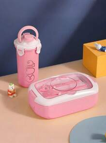 2 Pieces/Set Large Capacity Lunch Box And Water Cup Set, Portable Insulated Lunch Box, Grid Design, Equipped With Sauce Box, PP Material, Very Suitable For Commuting To Work, Students Carrying Lunch, Suitable For Microwave Ovens, Dishwashers, Back To School Gifts, Etc