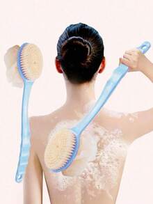 1pc Pink/Blue/Green Long-Handled Shower Brush, Multi-Purpose Scrub Brush For Back Exfoliation And Shower Cleaning - Multicolor - View 15