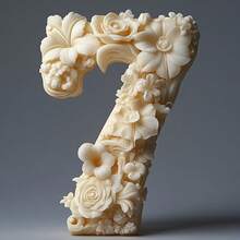 Floral Number DIY Handmade Fragrance Plaster Multifunctional Silicone Mold - White - View 5