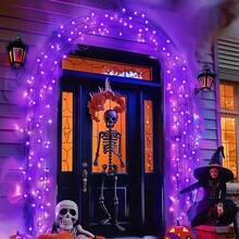 1 件 12M100LED 太阳能铜线灯，有三种灯光颜色可供选择，适用于派对、花园和房间装饰万圣节装饰房间装饰万圣节花园装饰礼物仙女节日装饰节日装饰 - 太陽能銅線燈 - 查看 4