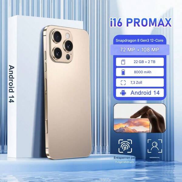 En stock | El buque insignia de alta gama, el i14Pro Max, ofrece una experiencia visualmente inmersiva con su gran pantalla de 7.3 pulgadas. Equipado con una combinación de cámaras HD de 72 MP y 108 MP, captura los momentos más hermosos de la vida. Sus 16 GB de RAM y 1 TB de almacenamiento garantizan una reproducción fluida y sin interrupciones, lo que te permite almacenar grandes cantidades de datos a voluntad. La batería de 6800 mAh garantiza una larga duración. Disponible en varios colores de moda para satisfacer las necesidades individuales. Es la opción predilecta para quienes valoran la calidad y el rendimiento.