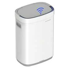 SONGMICS Kitchen Trash Can, 17.2-Gallon (65 L) Motion Sensor Garbage Can, Stainless Steel Trash Bin, Ozone Odor Control, Stay-Open - White - View 1
