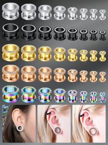 CIZME 4-16mm 2pcs Ear Gauges Stainless Steel Ear Tunnels Plugs Stretchers Expande Ear Piercing Jewelry For Women Men - Auricle - View 1
