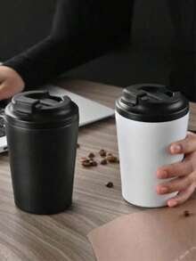 1 chiếc cốc đựng cà phê hoặc sữa cách nhiệt hai lớp bằng thép không gỉ 400ml/12oz, cốc du lịch chân không, cốc cà phê văn phòng kinh doanh hai lớp, cốc cà phê di động trên ô tô, cốc cà phê thời trang đơn giản, quà tặng sinh nhật cho bạn gái, ngày lễ tình nhân, ngày của mẹ, ngày của cha, quà tặng cho công việc và văn phòng - Nhiều màu - Xem 1