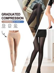 Women's Stretchy 20-30 MmHg Mid Compression Pantyhose Breathable & Soft High Waist Sexy Tight Stocking