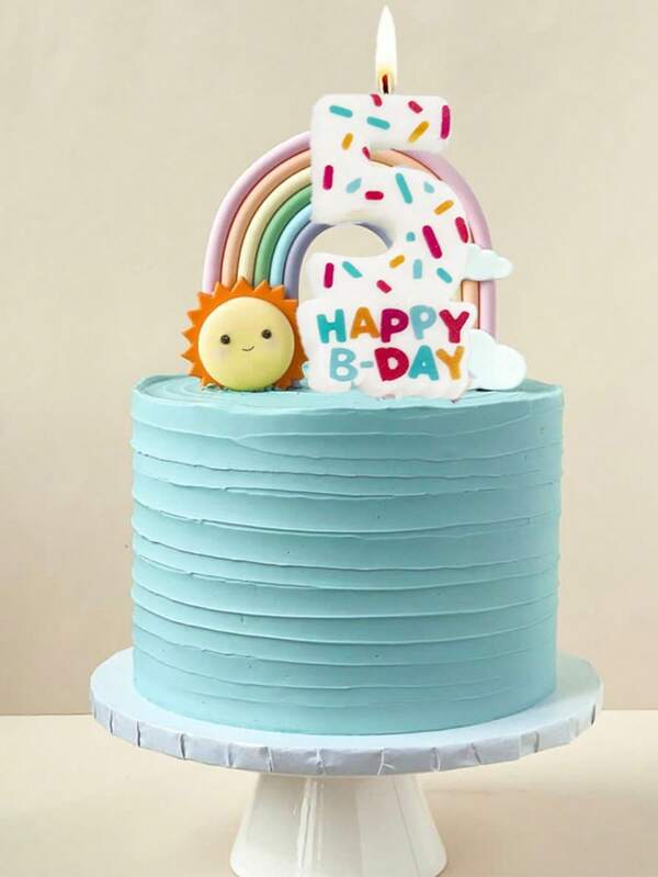 1 pièce Grande bougie numérotée colorée pour anniversaire, bougie numérotée décorative pour gâteau d'anniversaire, décorations de gâteau de photographie de boulangerie