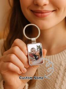 Personalised Keyring, Photo Keychain, Customized With Any Picture, Photo On Keyring, Keepsake Metal Key Ring With Giftbox