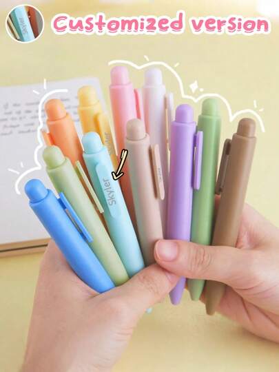Customized Cute Pen, Mini Adorable Pen, Macaron Push-Button Portable Pocket Ballpoint Pen, Short Quick-Drying Ink Pen School Supplies,Back To School