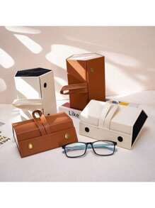 1pc Travel Glasses Case, Foldable Hanging Glasses Storage Rack, Portable Sunglasses Storage Box, Sunglasses Storage Box