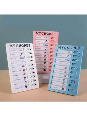 1 件粉色每日待办事项清单/我的家务，家庭办公室成人任务提醒器，鼓励学生养成良好习惯并制定日常学习计划清单办公室、学校、绘画、学生、记号笔、文具、男孩、女孩、学校用品、圣诞礼物（所有款式都有随机颜色）