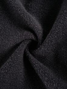 男士哥特图案连帽卫衣，微弹修身水洗复古保暖棉混纺黑色长袖拉链连帽衫，休闲日常校园季外套 - 黑色 - 查看 6