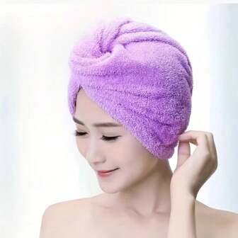 1pc Solid Color Microfiber Towel - Quick Drying, Highly Absorbent, Perfect For Relaxed Hair, Great For Home And Travel Use, Pink, Towel For Hair, Travel Hair Accessories, Decorative Towel, Microfiber Towel Back To School Hair Bonnet