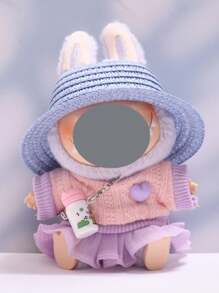 Clothes For Labubu 17cm The Monster Doll's Outfit Accessories Clothing DIY High-Quality Summer Hat Water Bottle T-Shirt And Shoes