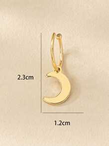 1 peça de anel labial feminino minimalista em formato de lua de metal