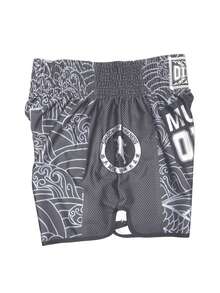 Men's Breathable, Comfortable & Muay Thai Print Shorts, Spring & Summer - Grey - View 5