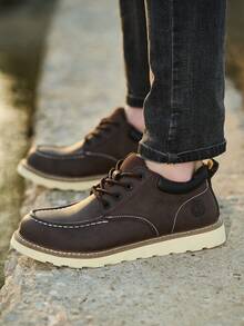 Unisex Comfortable Shoes, Anti-Smash Anti-Slip Anti-Puncture Work Shoes, Construction Site Protective Shoes, British Style Labor Protection Shoes, Men Women Outdoor Work Boots