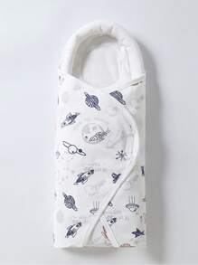 1 buc. Pătură de bumbac, potrivită pentru bebeluși cu vârsta de 0-2 luni, dublu strat din bumbac pur, primăvară/toamnă/iarnă, sac de dormit anti-vânt pentru nou-născuți, ușoară