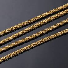 2m roestvrijstalen ronde gevlochten ketting in drakenbotstijl, geschikt voor het maken van zelfgemaakte sieraden, kettingen en armbanden