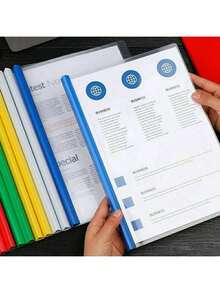 File Folder, Lever Arch Clip, Pull Rod Clip, Display Folder, Index Binder, School Supplies, Portable A4 Binder,Back To School - Multicolor - View 7