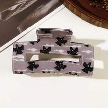 万圣节哥特元素亚克力蝙蝠鬼印花方形发爪，哥特鬼蝙蝠印花PVC发爪，批发方形马尾夹万圣节配饰时尚发饰美发爪夹优雅发夹 - 彩色 - 查看 10