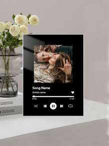1/2/5 Stück personalisiertes Paar-Musik 2D Acryl Schild Dekoration, individualisierbare Bilder und Songtext, perfekt für Valentinstag, Geburtstag, Jahrestag, Hochzeit, Brautjungfern und Bräutigam Souvenirs, modern und einfach, personalisiert und schön, farbig und wasserfest.