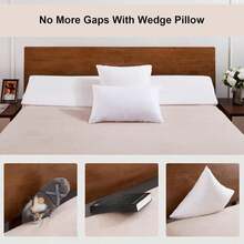 Bed Wedge Pillow - Bed Gap Filler Mattress Wedge Headboard Pillow Close The Gap 0-7" Between Your Headboard And Mattress Or Wall For Sleeping Backrest Pillow, Hexagon Pattern Bed Wedge Pillow - Grey - View 3