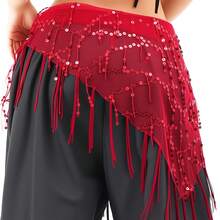 Belly Dance Sequin Tassel Triangle Scarf, Dance Performance Waist Belt Costume, Jazz Dance Hip Scarf, Street Dance Waist Chain Accessory, Contemporary Dance Waist Scarf - Multicolor - View 7