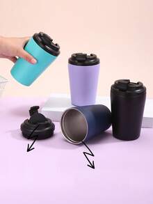 1 chiếc cốc đựng cà phê hoặc sữa cách nhiệt hai lớp bằng thép không gỉ 400ml/12oz, cốc du lịch chân không, cốc cà phê văn phòng kinh doanh hai lớp, cốc cà phê di động trên ô tô, cốc cà phê thời trang đơn giản, quà tặng sinh nhật cho bạn gái, ngày lễ tình nhân, ngày của mẹ, ngày của cha, quà tặng cho công việc và văn phòng - Nhiều màu - Xem 4