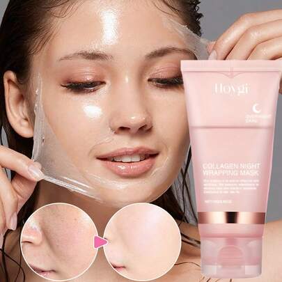 1 片胶原蛋白夜间包裹睡眠面膜，深层保湿面部凝胶面膜，补水面膜