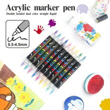 Set da 96 colori di pennarelli e penne acriliche a doppia punta - Materiali professionali per l'arte, adatti per dipingere su rocce, legno, tela, plastica, metallo e pietra | Pennarelli a punta per progetti fai-da-te, superfici multiple, creatività, forniture scolastiche, rientro a scuola