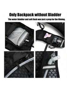 轻便透气吸汗跑步背包背心，配有可调节水袋，适合越野跑、马拉松、慢跑、骑行等运动，男女皆宜的大容量旅行背包。 - 黑色只有背包 - 查看 5