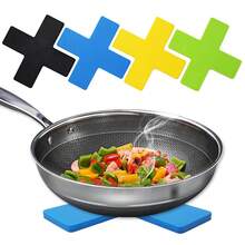 Silicone Heat-Resistant Pot Mat, Thickened Cross-Design Anti-Scald Pot Holder, Heat-Insulating Table Placemat - Multicolor - View 1
