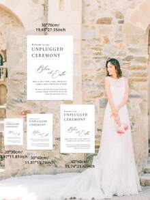 Choose Seat Not Side Wedding Sign - Personalized Unplugged Ceremony Welcome Sign,Minimalist Unplugged Ceremony Wedding Sign Template, Modern Unplugged Ceremony Sign, Elegant Wedding Signs - Multicolor - View 2