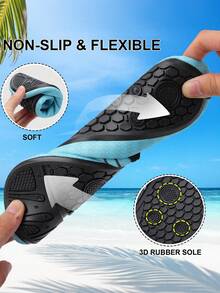 Leisfit Summer Lightweight Water Shoes For Men And Women, Quick Dry Barefoot Water Socks, Outdoor Sports Shoes For Swimming Pool, Surfing, Beach, Hiking - Light Blue - View 3