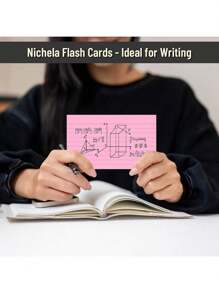 50sheets 3 X 5 Inches Horizontal Grid Pink Index Cards, Flash Card College Horizontal Grid, Suitable For Schools, Universities, Offices, And Home Organizations, Durable Learning To-Do List Note Cards With Horizontal Grid Lines