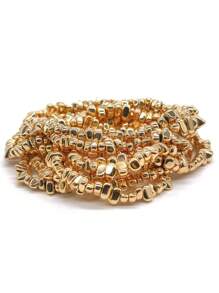 Contas espaçadoras soltas de hematita natural em formato irregular banhadas a ouro 14K para fazer joias, encontrar pulseiras, colares e brincos lindos faça você mesmo
