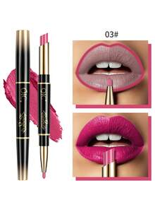 QIC Long Lasting Waterproof Christmas Gift Matte Lipstick & Lip Liner Set Long-Lasting Waterproof Double-Ended Non-Stick Cup High Pigmented Lipstick And Liner Pencil Smooth Texture Full Coverage Nude To Red Shades For All Day Wear Women Cosmetics Lips Makeup For Valentine's Day , Mother's Day Gifts - Multicolor - View 19