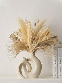 Ein stilvolles Set aus zwei runden Plastikvasen im Boho-Stil, perfekt für Heim- und Bürodekoration - elegant im Design, geeignet für Wohnzimmer, Schlafzimmer und Hochzeitsdekoration.