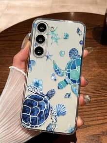 Blue Sea Turtle Painted Plain Perforated Simple Anti-Drop Thick Phone Protective Case Print Compatible With Iphone 15/IP16 PROMAX XR/7/8, IPhone 15 Promax/12 PROMAX/13 PROMAX/14 PROMAX 13 14 11 12p14 Female P11 Soft Shell P12 Anti-Fall XS.XR/78P.78GES2, Suitable For A134G A22 A21S A514G A52 S22 ULTRA A335G, Suitable For Redmi 10 Redmi Note 114G Redmi 11 Lite A53TPu A14/A23/S23ULTRA S24 A14 A15 S23 A73, Redmi Phones Waterproof Shockproof Scratch Resistant