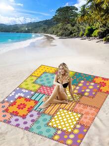 1 tấm thảm dã ngoại/khăn tắm biển in kỹ thuật số chống thấm nước ngoài trời mới, họa tiết thời trang và tươi mới, thích hợp cho cắm trại và dã ngoại - Nhiều màu - Xem 9