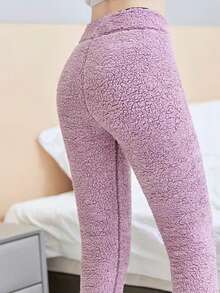 冬季加厚保暖紧身裤，带有云朵图案