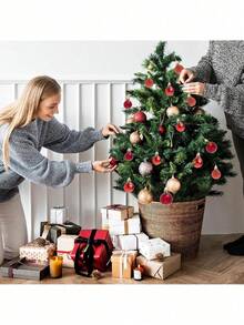 48pcs Christmas Decorations Christmas Balls Matte Light Balls Christmas Tree Ceilings Colorful Balls Bright Light Balls Decorative Hanging Balls Shopping Mall Decorations Home Decor Room Decor