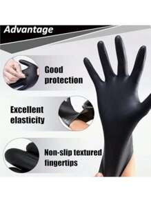 100-Piece Black Disposable Nitrile Gloves For Painting.Crafts, Cleaning & Food Handling, Beauty & Nail Care -Home Cleaning Essentials(No Box), Home Cleaning, Kitchen Cleaning, Party Cleaning