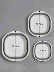 3pcs Portable Folding Foot Soak Basin, Durable Plastic Material, Suitable For Camping & Outdoor Activities, Space-Saving Plastic Storage Container For Tableware, Laundry, RV & Outdoor Travel, Camping Sink Essentials - Multicolor - View 12