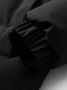 2025 Men's Solid Color Casual Simple Padded Coat With Warm Thermal Lining, Stand Collar, For Winter, Fall