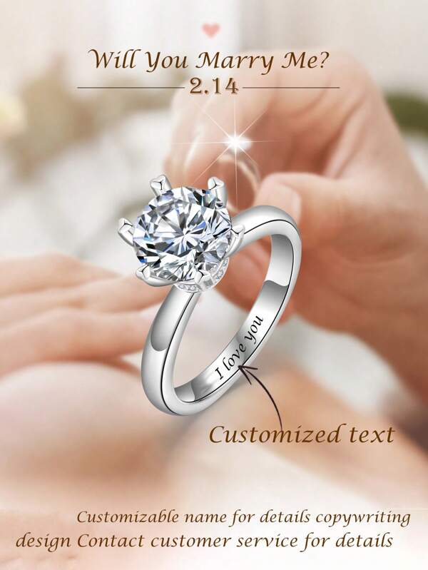 Personalized Engraved Ring, Suitable For Women & Men, Daily Wear, Engagement, Valentine's Day Gifts, Customized Jewelry Gifts