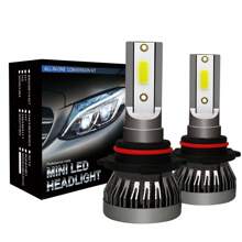 2pcs Roadsun LED Car Headlight Bulbs - H1 H4 H7 H11 9005/HB3 9006/HB4, 6000K White Light, 30000LM, 300W High/Low Beam, 1:1 Beam Design, 12-24V Aluminum Alloy High-Strength Car Lighting, Enhance Driving, Super Cooling System