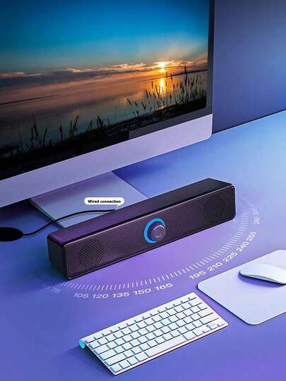 3.5mm Plug USB LED Light Wired Speaker